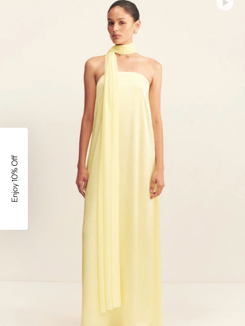 Shona Joy Strapless Lemon Maxi Dress with Scarf
